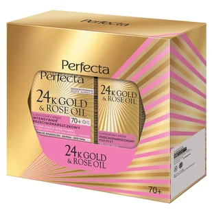 PERFECTA SET 24K Gold & Rose Oil krem na noc 70+ 50ml + krem przeciwzmarszczkowy pod oczy i na powieki 15ml - Zestawy kosmetyków damskich - miniaturka - grafika 1