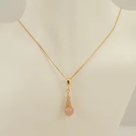 Naszyjniki - Naszyjnik pozłacane srebro i kamień słoneczny - miniaturka - grafika 1