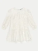 Sukienki i spódniczki dla dziewczynek - Tommy Hilfiger Sukienka elegancka Foil Star Dress Ls KG0KG08210 M Écru Regular Fit - miniaturka - grafika 1