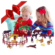 Klocki - Figurki Zwierzęta Zoo Safari Dzikie Zagroda Zestaw Mix Kuferek 31 Sztuk - miniaturka - grafika 1