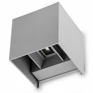 Lampy ogrodowe - Kinkiet Ogrodowy Elewacyjny LED 2x3W 4000K Regulowany Góra Dół Szary CUBE - miniaturka - grafika 1