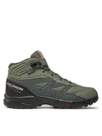 Buty trekkingowe dziecięce - Salomon Trekkingi Outway Mid Climasalomon™ Waterproof L47561700 Zielony - miniaturka - grafika 1