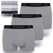 Majtki męskie - KAPPA Bokserki Męskie Szare Bawełna Logo Zestaw 3 sztuki Rozmiar XXL - miniaturka - grafika 1
