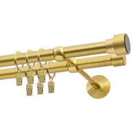 Karnisze - Karnisz DECASTYL Slick z kółkami podwójny 320 cm Mosiądz Satyna - miniaturka - grafika 1