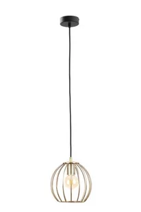 KET LAMPA wisząca KET1246 druciana OPRAWA metalowy ZWIS kula czarna złota KET1246 - Lampy sufitowe - miniaturka - grafika 1