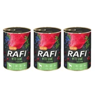 Mokra karma dla psów - 3x RAFI Z DZICZYZNĄ, BORÓWKĄ I ŻURAWINĄ - KARMA DLA PSA 400G - miniaturka - grafika 1
