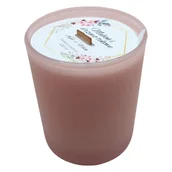 Świece - Świeca Sojowa różowy mat ręcznie robiona 230ml Drzewo Tekowe & Mahoń - miniaturka - grafika 1