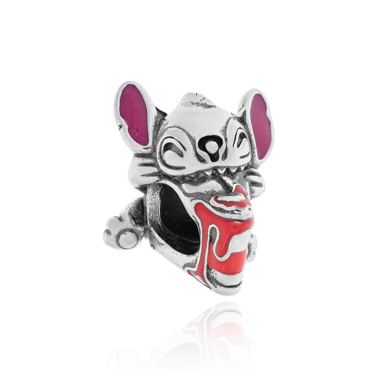 Srebrna zawieszka do bransoletki Stich cyrkoniami pr. 925