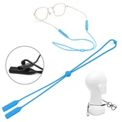 Akcesoria do okularów - Silikonowy sznureczek gumka do okularów z regulacją - BŁĘKITNY - miniaturka - grafika 1