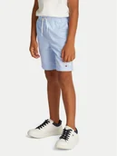 Spodenki damskie - Tommy Hilfiger Szorty sportowe KB0KB09642 Błękitny Regular Fit - miniaturka - grafika 1