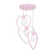 Lampy sufitowe - Decoland Dziecięca lampa wisząca LOVE 3xE27/60W/230V jasnoróżowa - miniaturka - grafika 1