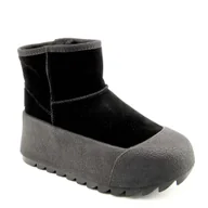 Śniegowce damskie - BIG STAR OO274A213 Botki damskie śniegowce skórzane ocieplane na platformie - miniaturka - grafika 1