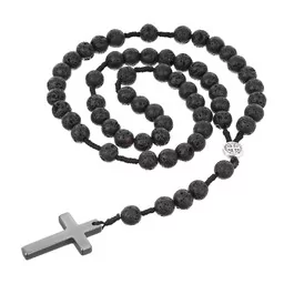 Różaniec z minerału kamienia LAWY WULKANICZNEJ - Różańce - miniaturka - grafika 1