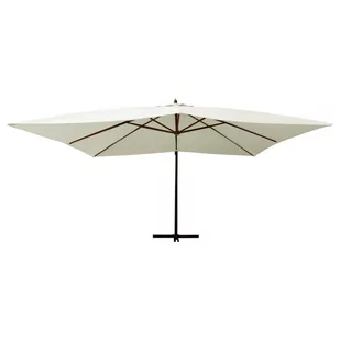 Wiszący parasol z drewnianym słupkiem, 400x300 cm, piaskowy - Parasole ogrodowe - miniaturka - grafika 3