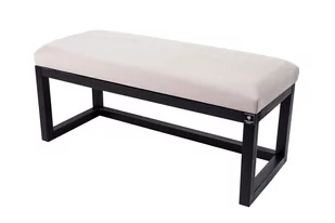 Emra Wood Design, Ławka na buty LPG-2 100 cm, czarne siedzisko gładkie, srebrny - Ławki do przedpokoju - miniaturka - grafika 1