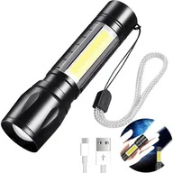 Latarki - Mocna Latarka Taktyczna Led Zoom Akumulatorowa Usb - miniaturka - grafika 1