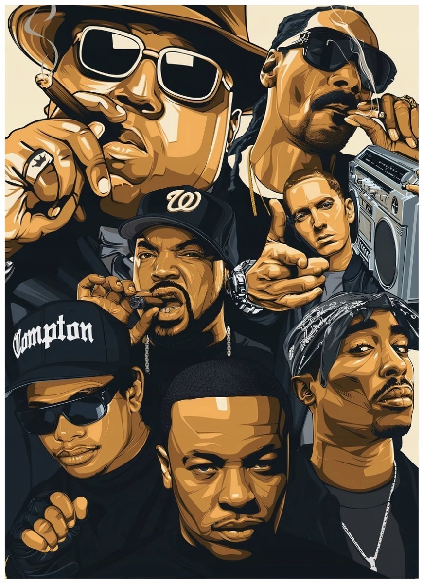 PUZZLE Legendy Rapu Hip Hop Muzyczny Eminem + IMIĘ Pudełko 120 el.