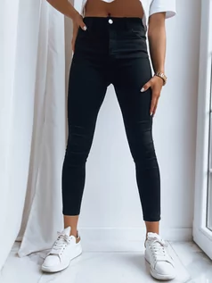 Spodnie damskie - Jeansowe spodnie damskie FASTINA czarne Dstreet UY1512 - grafika 1