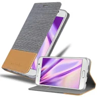 Etui i futerały do telefonów - Etui ochronne Cadorabo do Samsung Galaxy S6 EDGE PLUS w kolorze szarym etui na telefon komórkowy pokrowiec na książkę - miniaturka - grafika 1