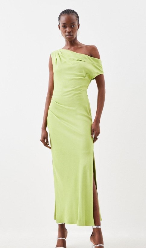 KAREN MILLEN SUKIENKA SATYNOWA MAXI ZIELONA 38 Y1A