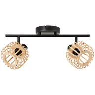 Oprawy, klosze i abażury - Listwa reflektorowa Pecan czarno-beżowa 2 x E14 Inspire - miniaturka - grafika 1