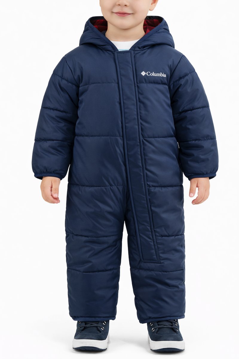 COLUMBIA GRANATOWY NIEMOWLĘCY ZIMOWY KOMBINEZON Z KAPTUREM 86-92cm 1I4A