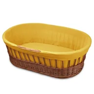 Łóżeczka i kojce - Hi Little One kosz Mojżesza wiklinowy wysoki ze stelażem + liner + materac + prześcieradło 5in1 MUSTARD - miniaturka - grafika 1