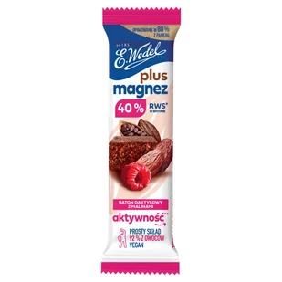 E. Wedel Plus Magnez Baton daktylowy z malinami 28 g - Batoniki - miniaturka - grafika 1