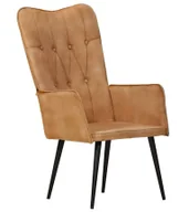 Fotele - Brązowy fotel z wysokim oparciem N3-D43 - miniaturka - grafika 1