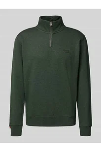 Bluza z kołnierzem zapinanym i wyhaftowanym logo - Superdry - Bluzy męskie - miniaturka - grafika 1