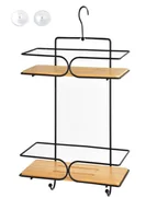Półki łazienkowe - CARL BAMBOO Półka łazienkowa h33x25x11cm 2 poziomy - miniaturka - grafika 1