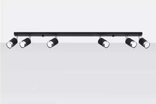 Sollux Lighting Plafon NERO 6 czarny/chrom - Lampy sufitowe - miniaturka - grafika 1