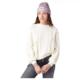 Swetry damskie - Wrangler Damski sweter z długim rękawem z długim rękawem i dekoltem w serek, Vanilla Ice, X-Small - grafika 1