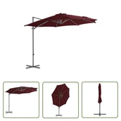 Parasole ogrodowe - The Living Store Parasol wiszący na stalowym słupku - bordowy - 300 cm - Parasol Wiszący - miniaturka - grafika 1