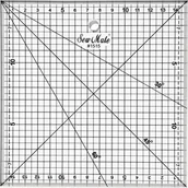 Akcesoria kreślarskie - TEXI 4066 Liniał do patchworku i quiltingu, 160x160 mm, podziałka centymetrowa, czarna - miniaturka - grafika 1