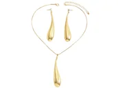 Zestawy biżuterii dla kobiet - Efektowny komplet biżuterii długie krople z cyrkonią - miniaturka - grafika 1
