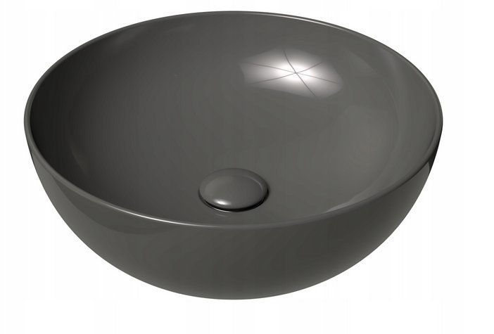 Ravak Okrągła umywalka ceramiczna nablatowa Dream 40 B Slim szary połysk 1szt