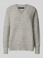 Swetry damskie - Sweter z dzianiny o kroju comfort fit z podwójnym wzorem w paski model ‘URANUS’ - miniaturka - grafika 1