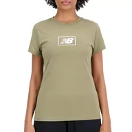 Koszulki sportowe damskie - Koszulka New Balance WT33515CGN - zielona - miniaturka - grafika 1