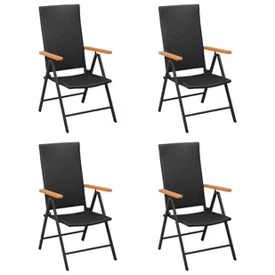 Krzesło ogrodowe VIDAXL, czarne, 55x64x105 cm, 4 szt. - Fotele i krzesła ogrodowe - miniaturka - grafika 1