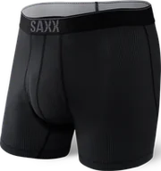 Majtki męskie - Bokserki męskie trekkingowe / sportowe z rozporkiem SAXX QUEST Boxer Brief Fly – czarne - miniaturka - grafika 1