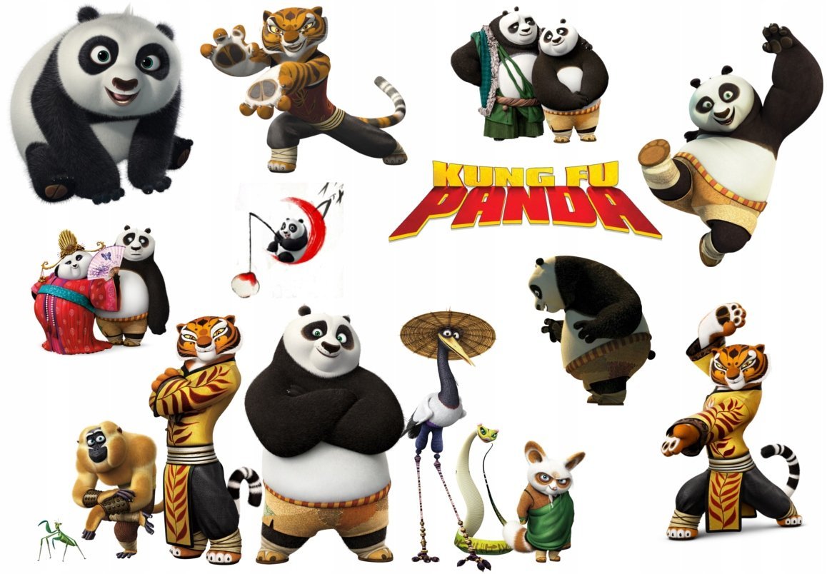 TATUAŻE ZMYWALNE DLA DZIECI KUNG FU PANDA SMOKA DUŻO WZORÓW
