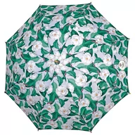 Parasole - Parasol damski Perletii Green Camelie półautomatyczny długi wzór kwiatowy - miniaturka - grafika 1