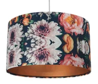 Lampy stojące - Miedziana lampa wisząca z kloszem w kwiaty - S380 Mavox - miniaturka - grafika 1