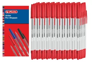 Długopis Action Pix 0,7mm 50szt czerwony HERLITZ - czerwony - Długopisy - miniaturka - grafika 1