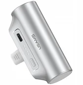 Powerbanki - Usams PB79 Mini Tail Plug Portable 3000mAh USB-C srebrny - miniaturka - grafika 1