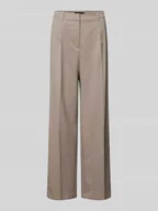 Spodnie damskie - Spodnie materiałowe o luźnym kroju z zakładkami w pasie model ‘NILA’ - miniaturka - grafika 1