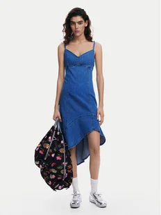 Desigual Sukienka jeansowa Munich 25SWVD07 Niebieski Regular Fit - Sukienki - miniaturka - grafika 1
