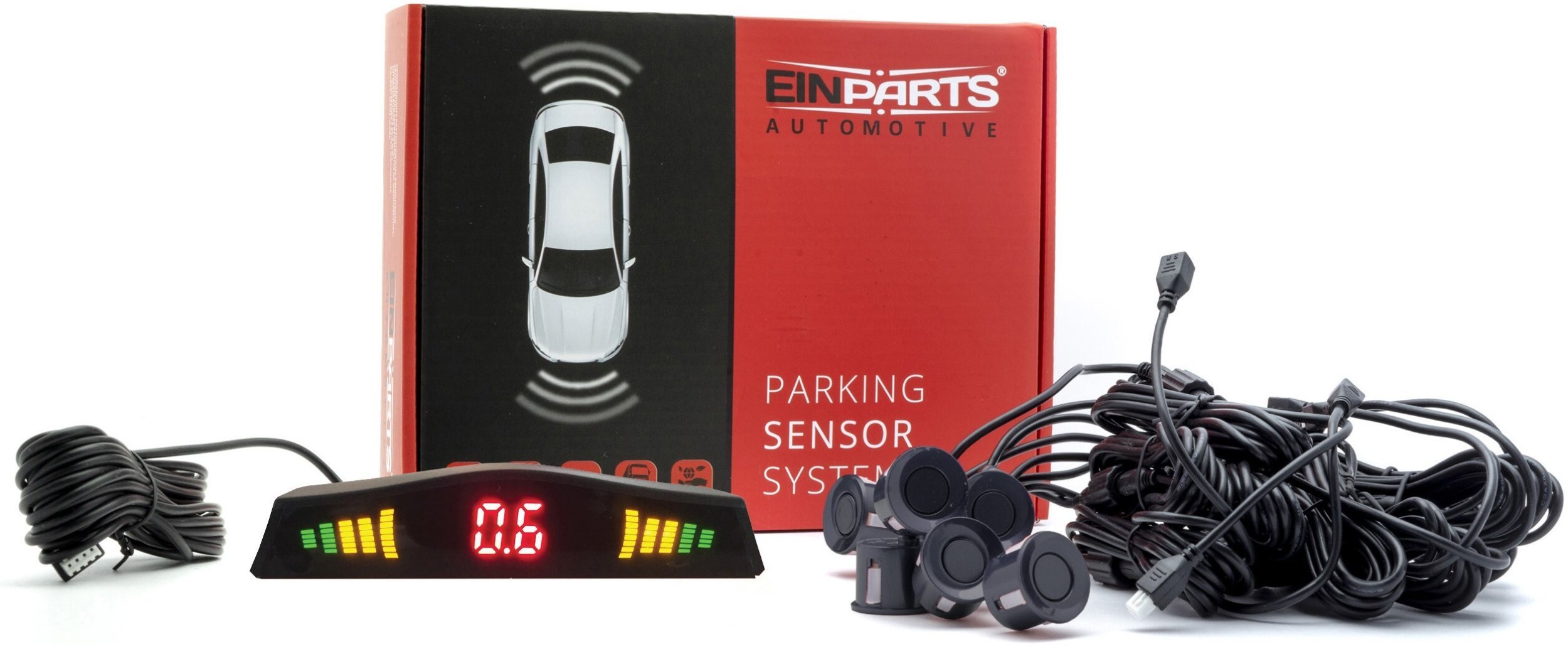 Einparts Automotive EINPARTS CZUJNIKI PARKOWANIA 8 SENSORY DO SAMOCHODÓW Z WYŚWIETLACZEM