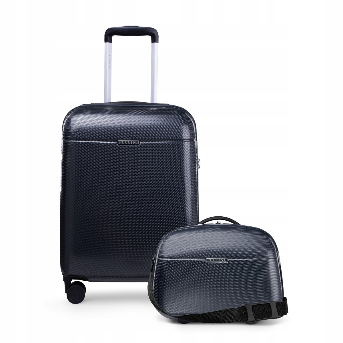 PUCCINI Zestaw WALIZEK Podróżnych Kabinowa + Kuferek PC Poliwęglan 2w1